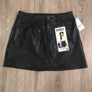 Black Vegan Leather Skirt